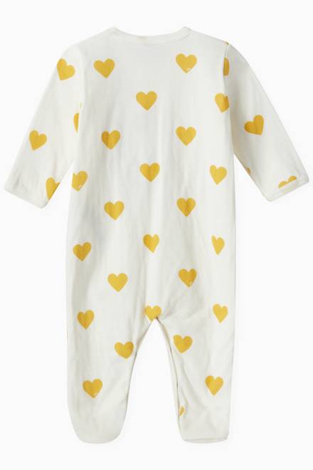 hover state of Heart Pattern Sleepsuit in Organic Cotton