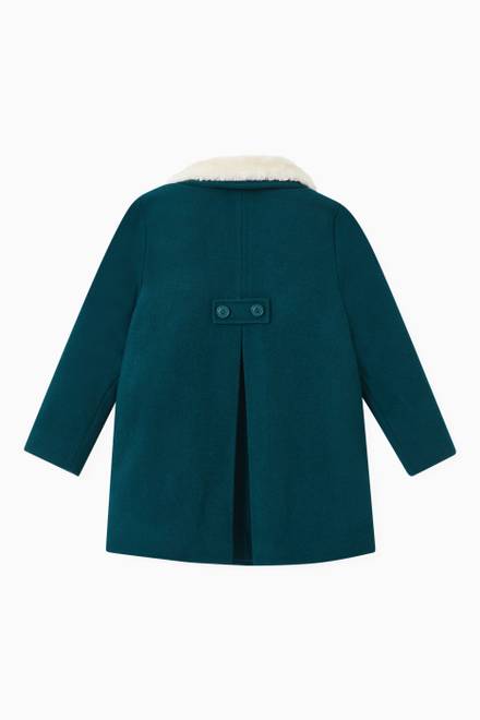 hover state of Contrast Collar Coat in Wool 