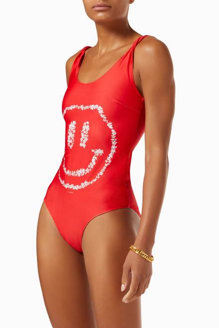 hover state of Floral Smiley Swimsuit in Recycled Nylon  