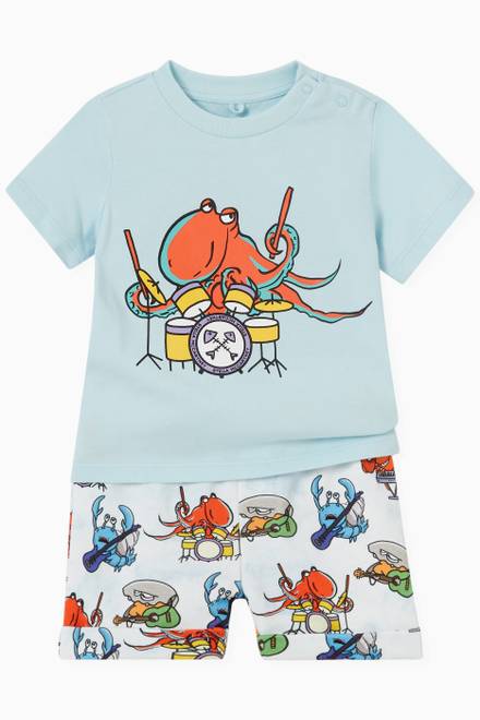 hover state of Octopus Print T-shirt in Cotton 