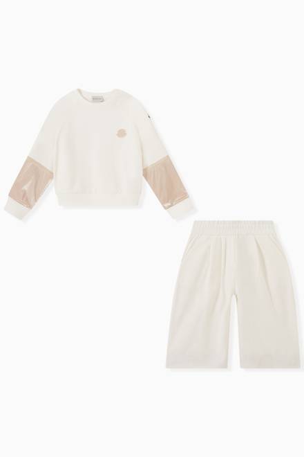 hover state of Bi Material Tracksuit Set in Cotton Knit 