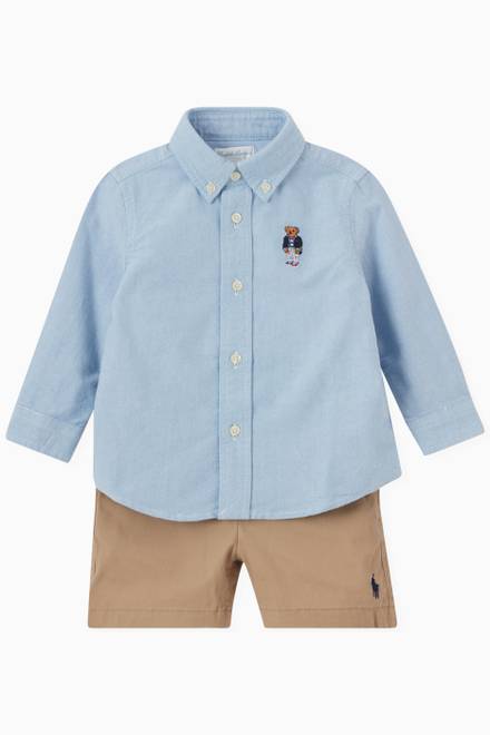 hover state of Oxford Embroidered Shirt in Cotton 