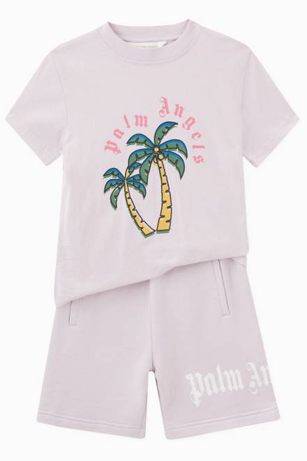 hover state of Palm Trees Print T-shirt in Cotton