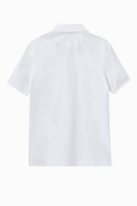 hover state of Contrast Sleeve Tape Polo Shirt in Cotton Piquet