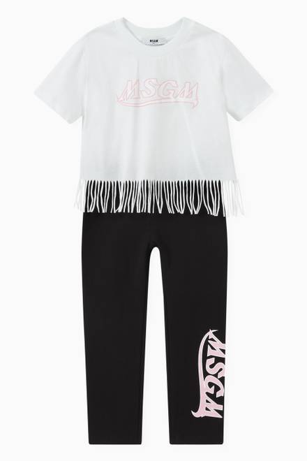 hover state of Logo Fringe T-Shirt in Cotton  
