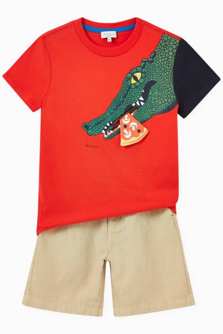 hover state of Crocodile  Zip T-shirt in Cotton