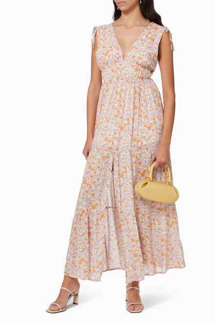 hover state of Versailles Tiered Maxi Dress  