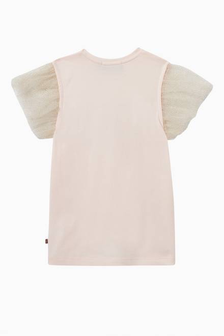 hover state of Logo Tulle Sleeve T-shirt in Jersey 