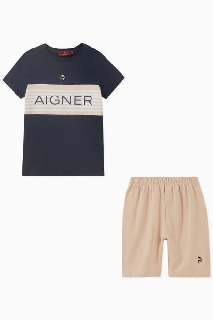 hover state of Logo T-shirt & Shorts Set in Jersey     