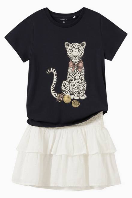 hover state of Tiger Print T-shirt in Cotton 