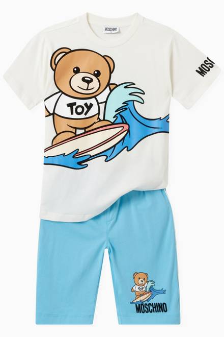 hover state of Surfer Teddy Bear Print Bermuda Shorts