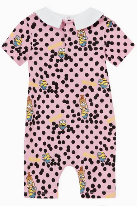 hover state of Minions© & Teddy Bear Print Romper in Cotton