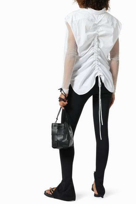 hover state of Sheer Sleeve Shirt in Cotton