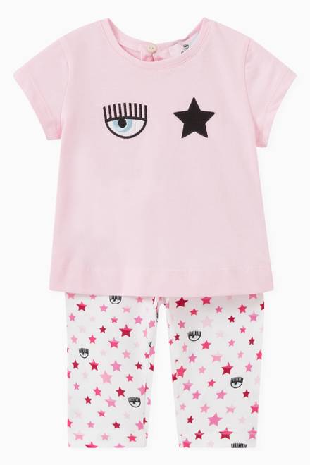 hover state of Rainbow Eyes & Stars Leggings in Cotton Jersey  