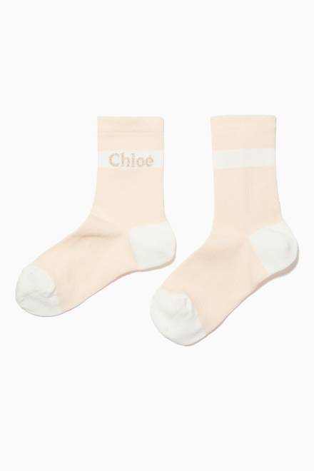 hover state of Logo Striped Socks in Cotton Blend  