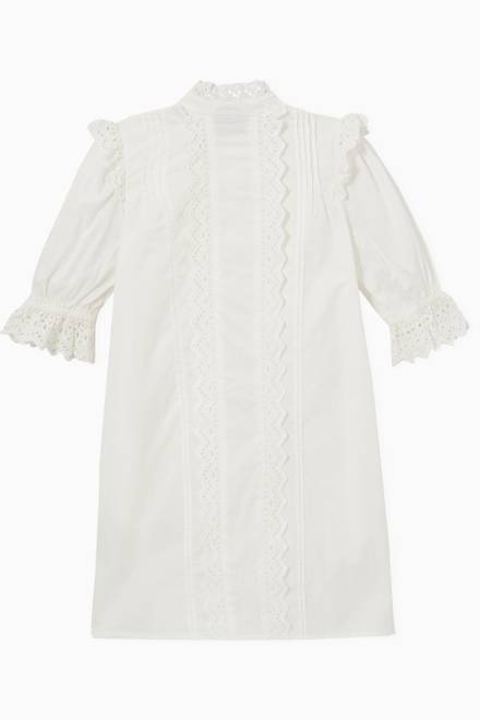 hover state of Broderie Anglaise Mini Dress in Organic Cotton