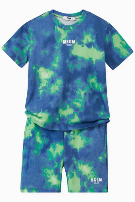 hover state of Tie-dye Print Shorts in Cotton Jersey 