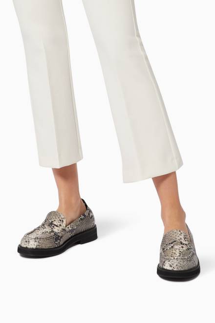 hover state of Python Print Loafers in Leather 