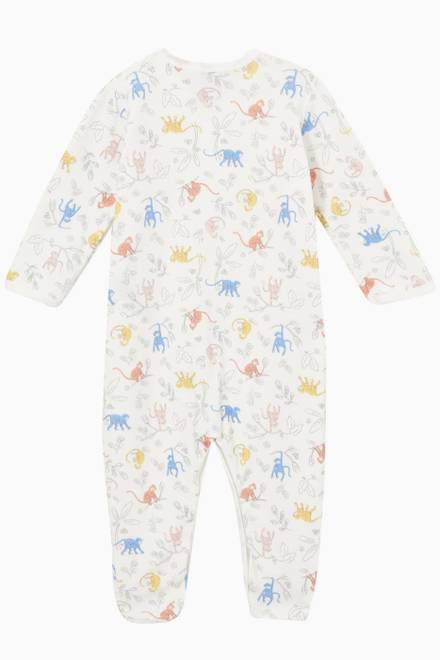 hover state of Monkey Themed Sleepsuit in Organic Cotton 