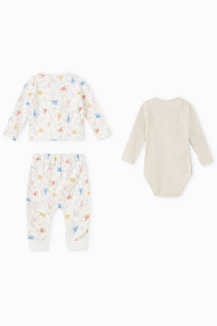 hover state of Monkey Printed Pyjama Set in Cotton Tube-knit