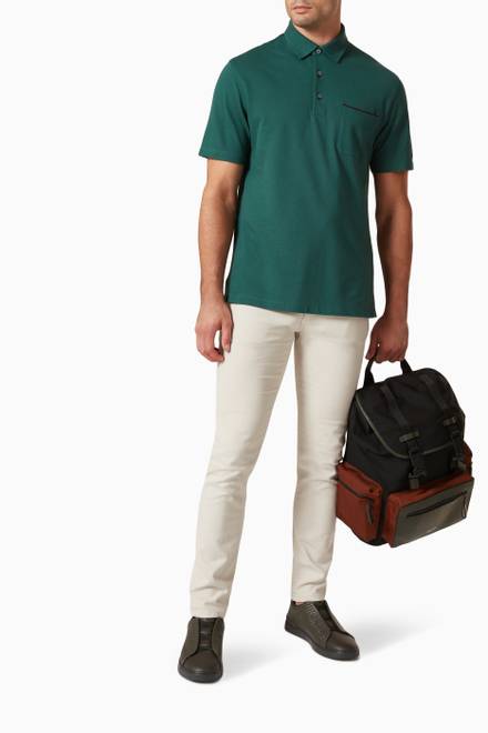 hover state of Classic Polo Shirt in Cotton Piqué 