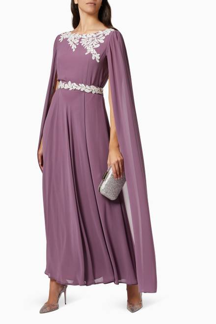 hover state of Embellished Dress in Crepe  