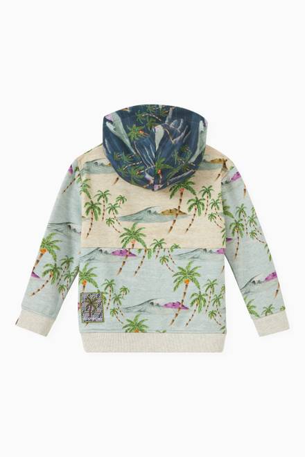 hover state of Island Print Hoodie in Cotton  