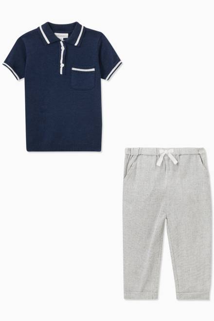 hover state of Sweater Polo Top & Pants Set