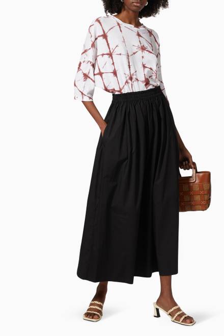 hover state of Gathered Longline Skirt in Cotton 