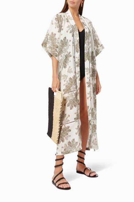 hover state of Hailey Nature Kaftan in Linen  