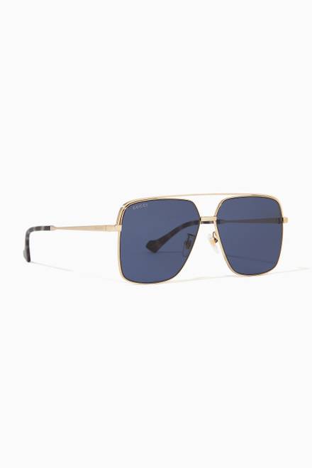 hover state of Pilot Frame Sunglasses in Metal      