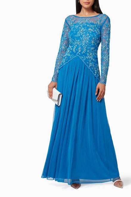 hover state of Overlay Maxi Dress in Embellished Tulle
