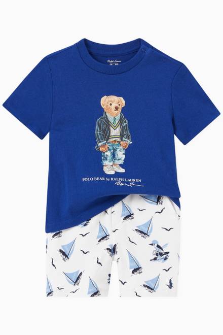hover state of Polo Bear Print T-shirt in Cotton 