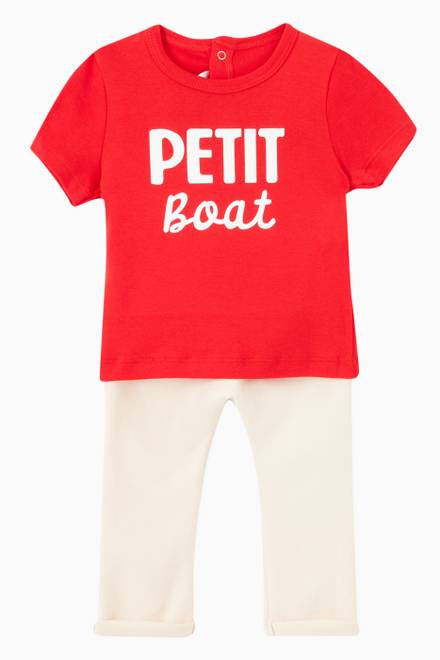 hover state of Petit Boat Print T-Shirt in Cotton 