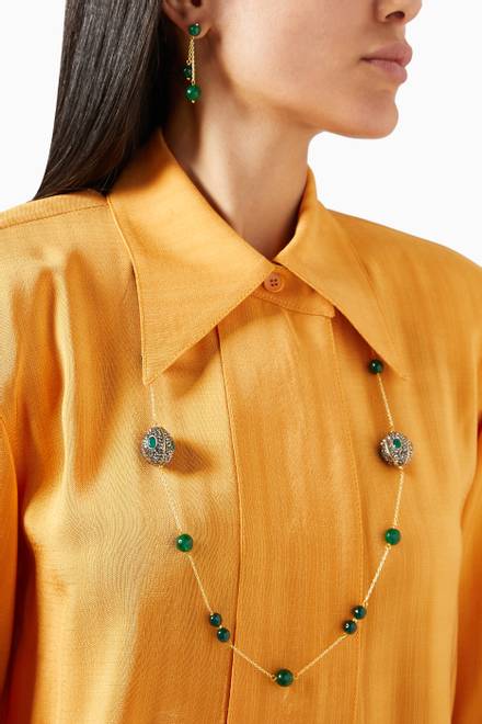 hover state of Ghazala Necklace in 18kt Gold Plated Sterling Silver 