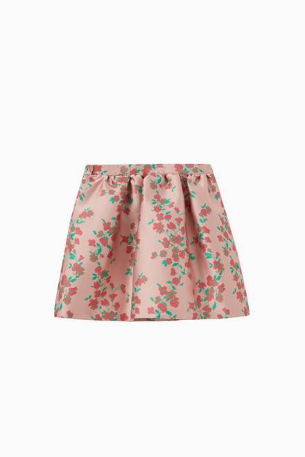 hover state of Floral Gathered Skirt in Organza      