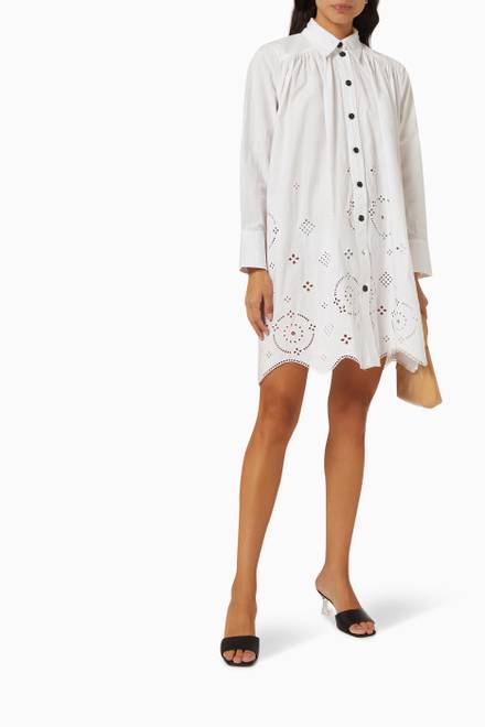 hover state of Broderie Anglaise Shirt Dress