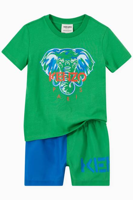 hover state of Elephant Print T-Shirt in Jersey 