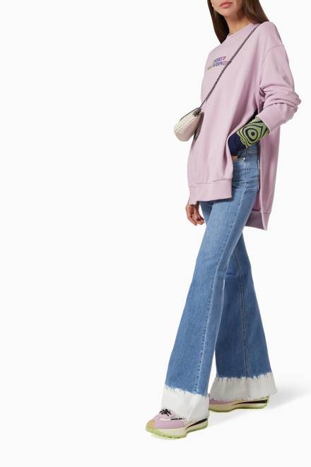 hover state of 70's Dip-dye Flared Jeans in Organic Cotton Denim    