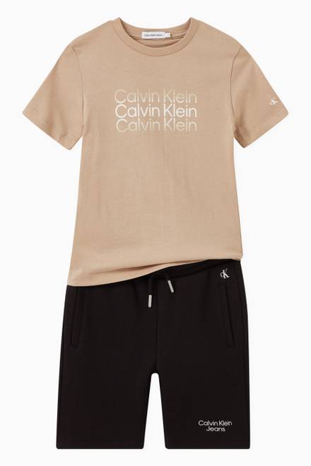 hover state of Institutional Cut Off Logo T-shirt in Cotton 
