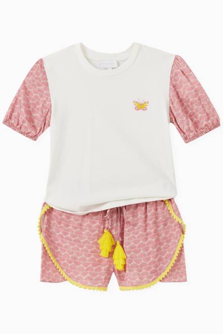 hover state of Embroidered Butterfly T-shirt in Cotton   