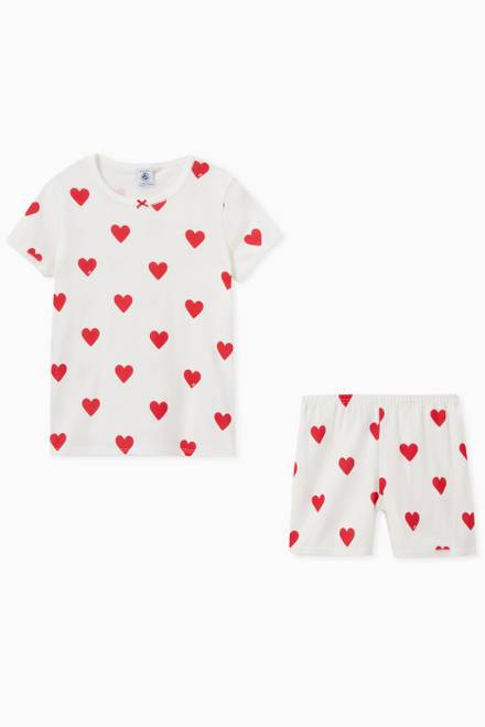 hover state of Heart Pattern Pyjama Set in Cotton   
