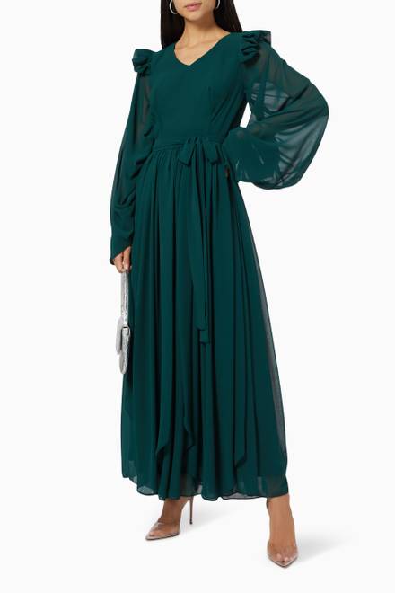 hover state of Ruffle Layer Maxi Dress 