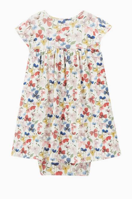 hover state of Floral Dress in Organic Cotton