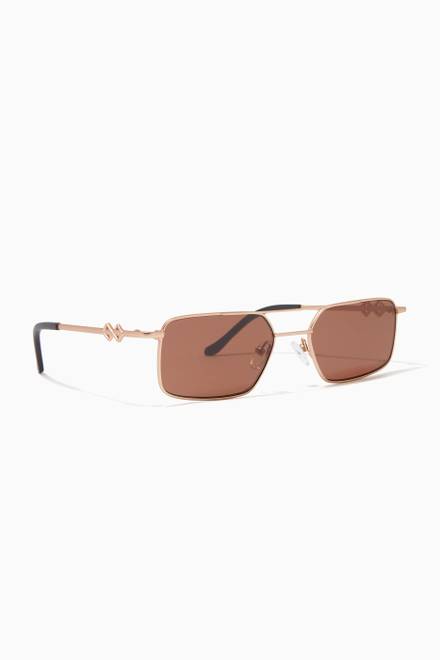 hover state of Devon Rectangular Sunglasses in Metal         