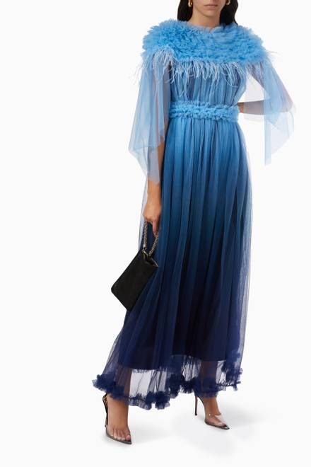 hover state of Ruffle Dress in Ombre Tulle