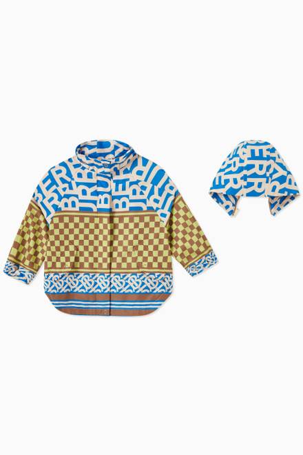 hover state of Checkerboard Montage Print Hooded Jacket