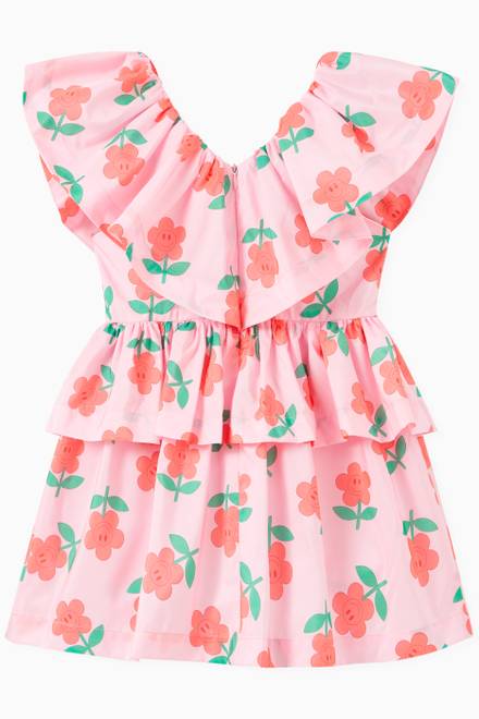 hover state of Ruffle Floral Print Dress