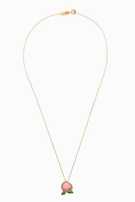 hover state of Peach Diamond Necklace in 18kt Yellow Gold        