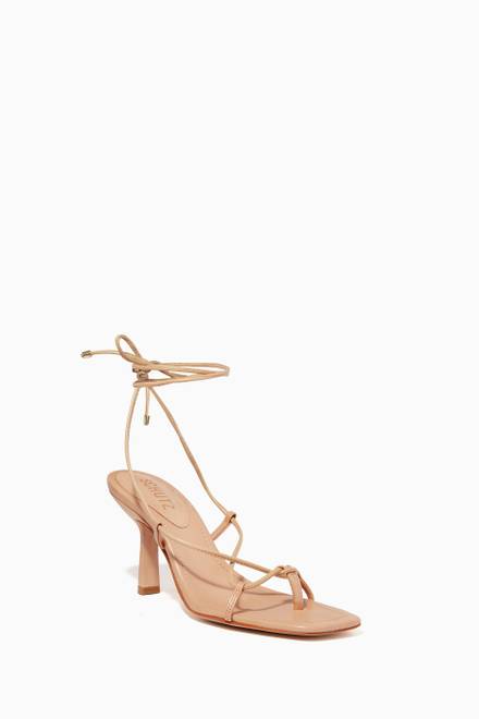 hover state of Lace-up Heel Sandals in Vegetal Nappa Leather 